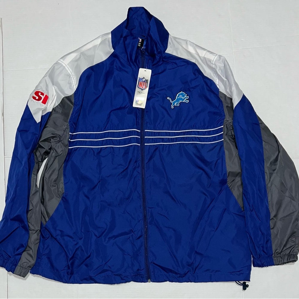 New Detroit Lions Football Nfl Windbreaker Light Jacket Dunbrooke Reebok Xl